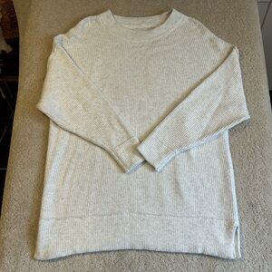 Aerie Women’s Oversized Waffle Sweater Color Beige Size S